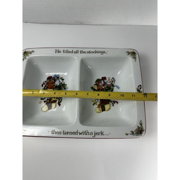 PS Portmeirion Studios Susan Winget "A Christmas Story" Divided Serving Dish - Picture 4 of 8